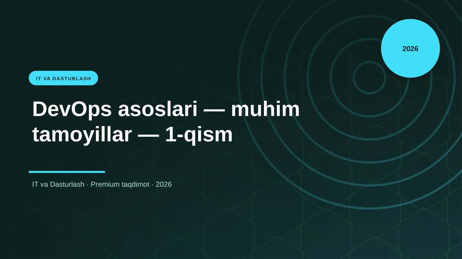 DevOps asoslari — muhim tamoyillar — 1-qism 1