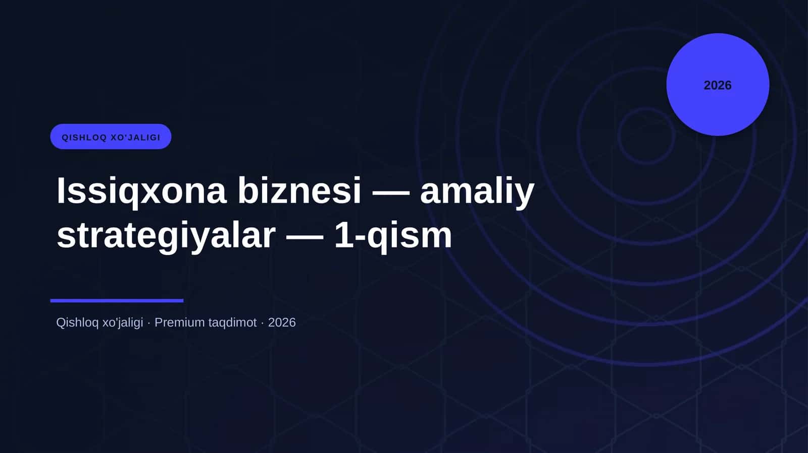 Issiqxona biznesi — amaliy strategiyalar — 1-qism 1