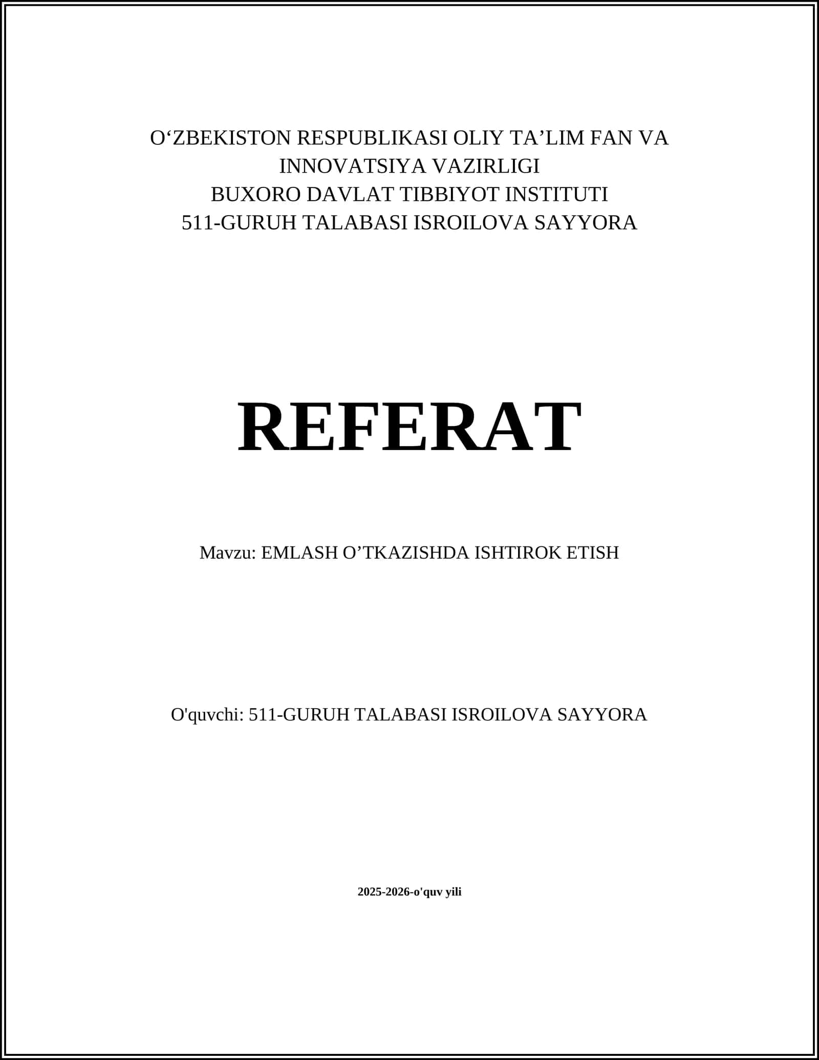 EMLASH O’TKAZISHDA ISHTIROK ETISH 1