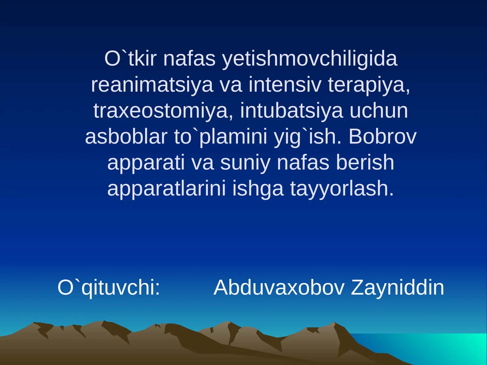 Sun’iy ventilatsiya apparatining tuzilishi 1