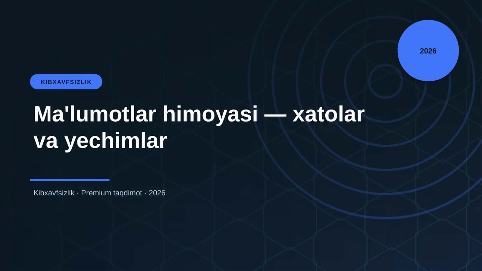 Ma'lumotlar himoyasi — xatolar va yechimlar 1