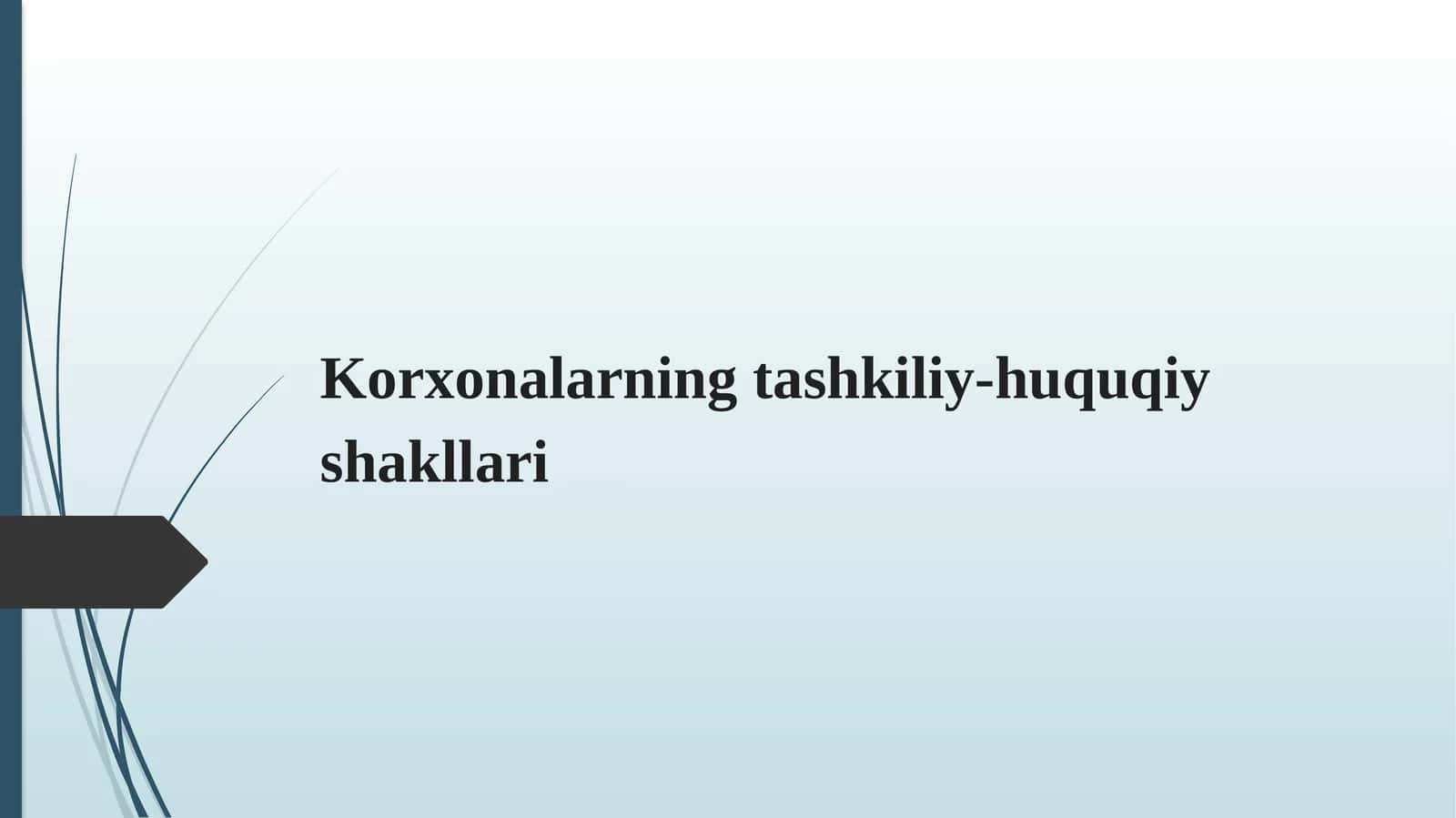 Korxonalarning tashkiliy-huquqiy shakllari 1