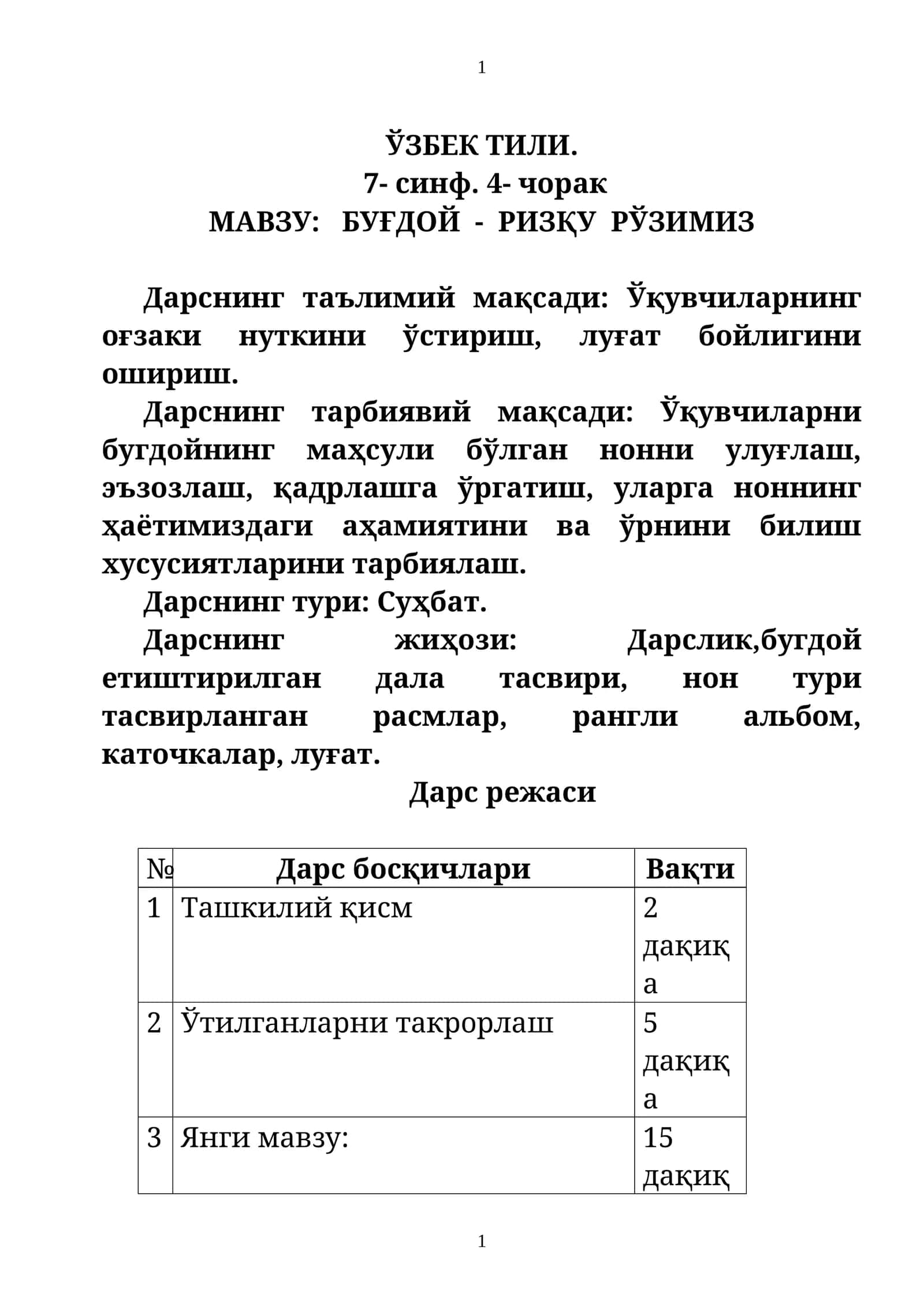 Бугдой - ризқу рўзимиз 1