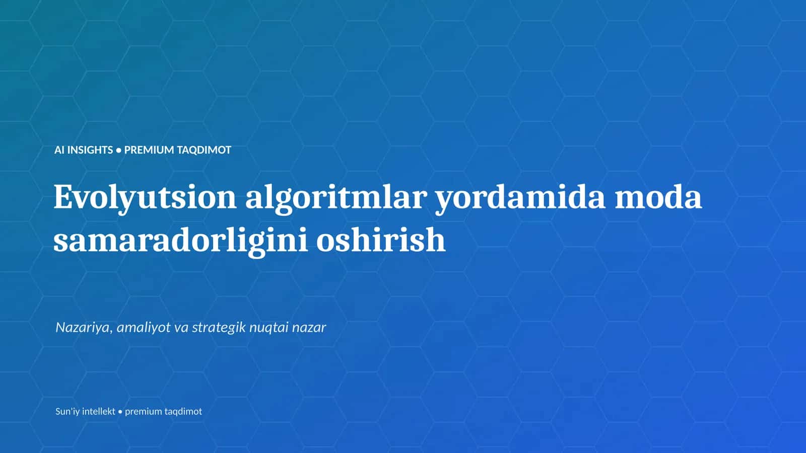 Evolyutsion algoritmlar 1
