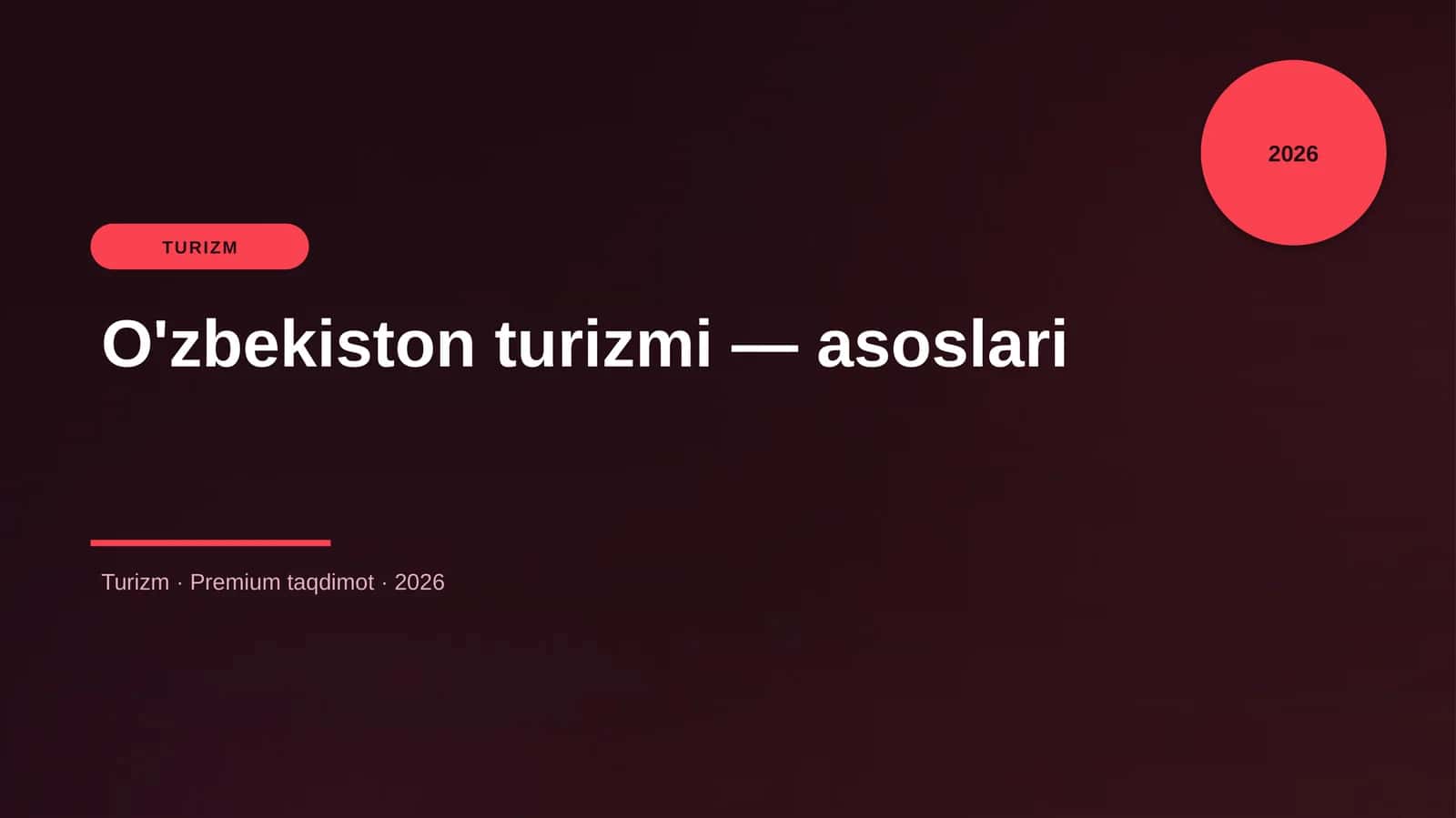 O'zbekiston turizmi — asoslari 1