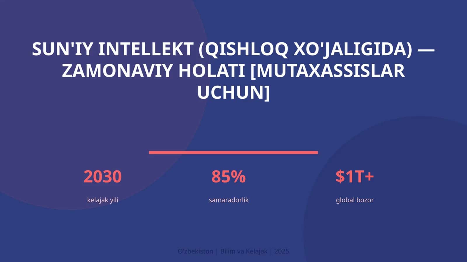SUN'IY INTELLEKT (QISHLOQ XO'JALIGIDA) — ZAMONAVIY HOLATI [MUTAXASSISLAR UCHUN] 1