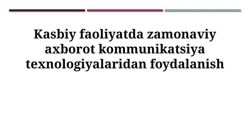 Zamonaviy axborot kommunikatsiya texnologiyalari 1