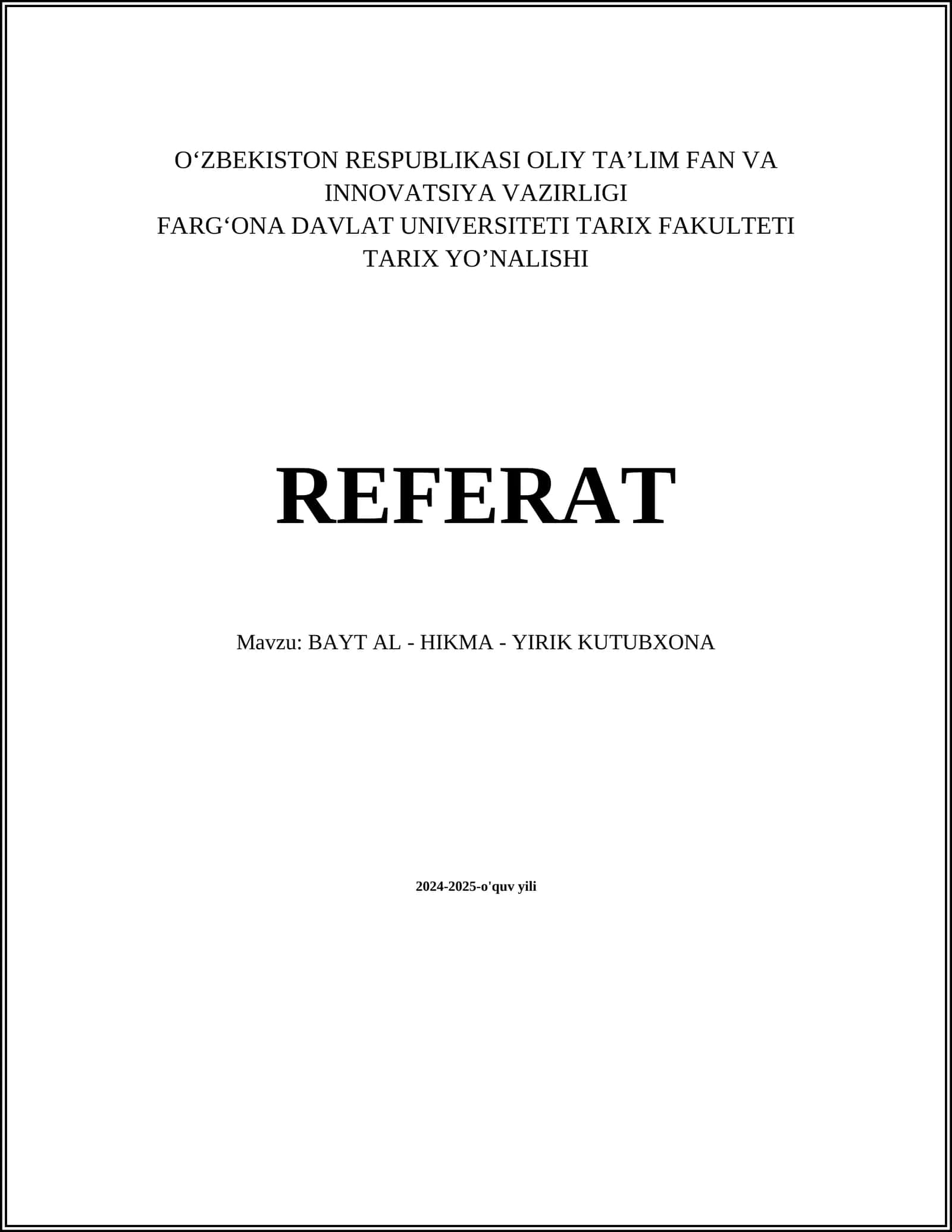 Bayt al - Hikma - YIRIK KUTUBXONA 1