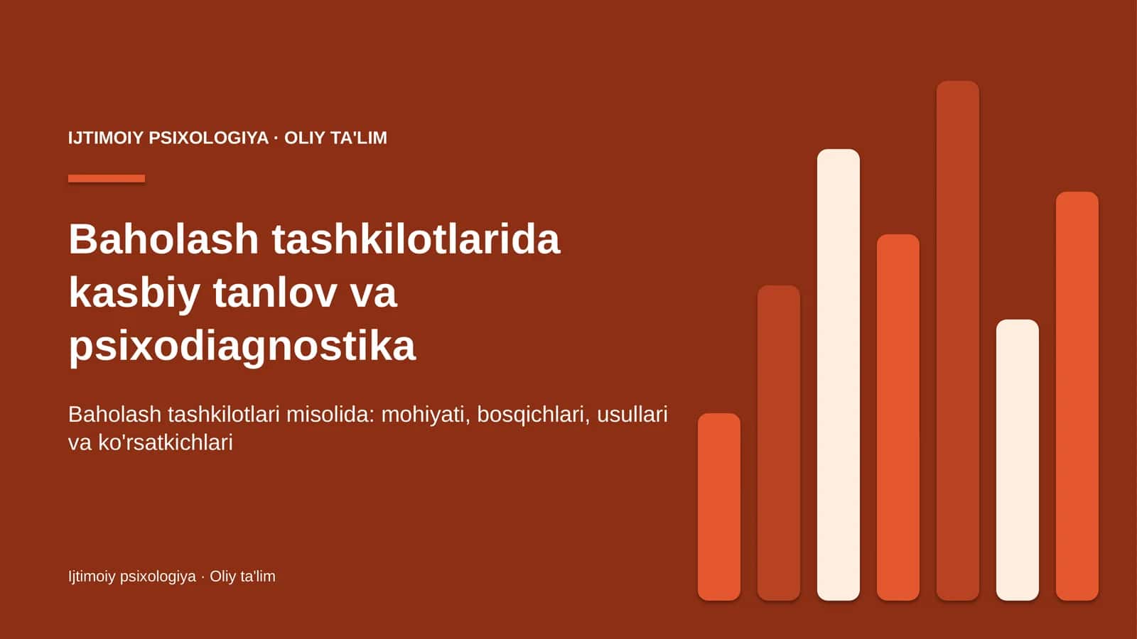 Baholash tashkilotlarida kasbiy tanlov va psixodiagnostika 1