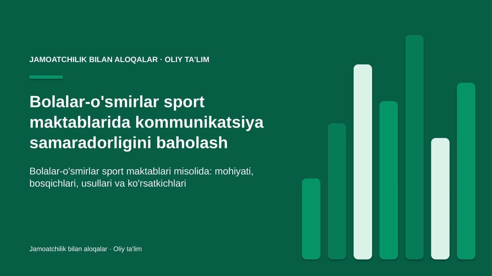 Bolalar-o'smirlar sport maktablarida kommunikatsiya samaradorligini baholash 1