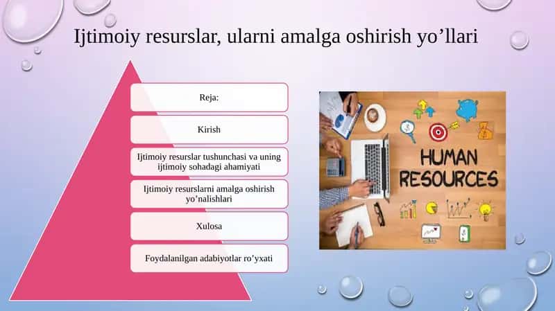 Ijtimoiy resurslar, ularni amalga oshirish yoʼllari 1