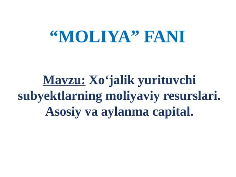 Moliya 1