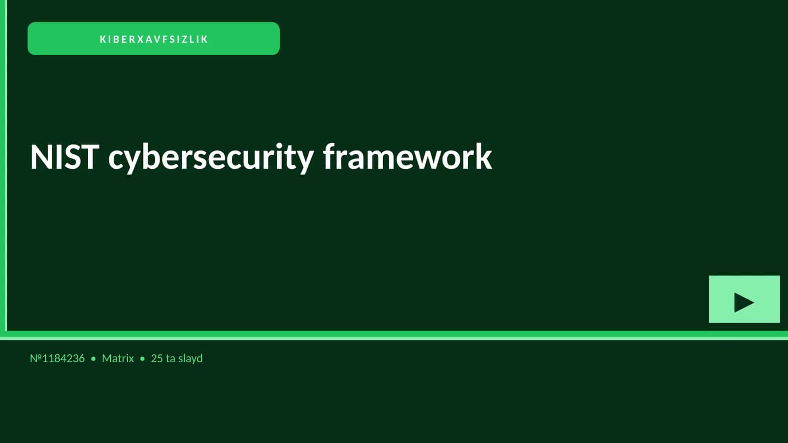 NIST cybersecurity framework 1
