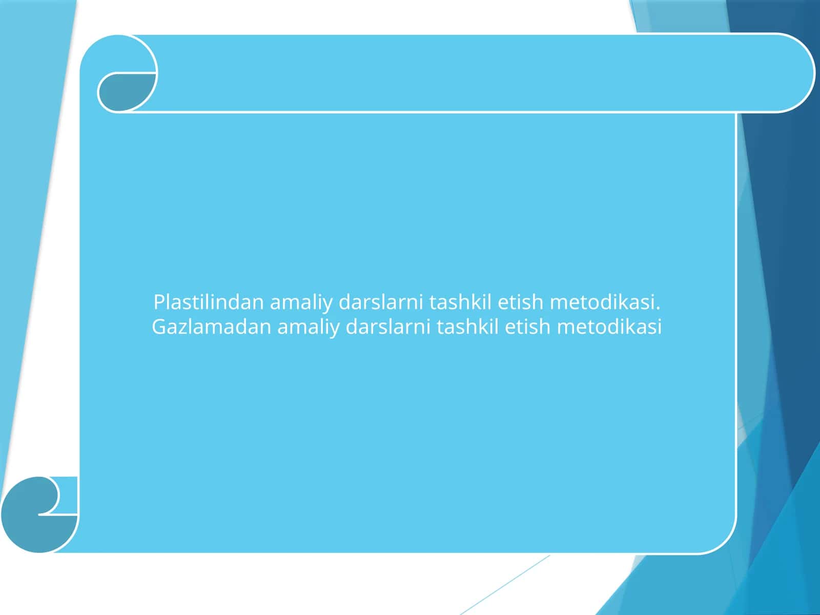 Plastilindan amaliy darslarni tashkil etish metodikasi 1