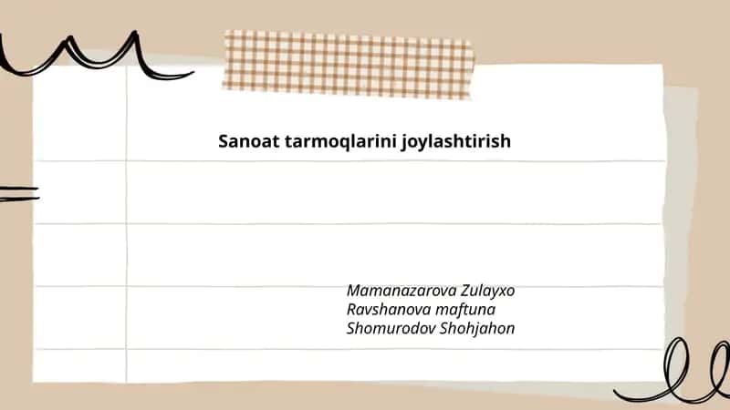 Sanoat tarmoqlarini joylashtirishning nazariy asoslari 1
