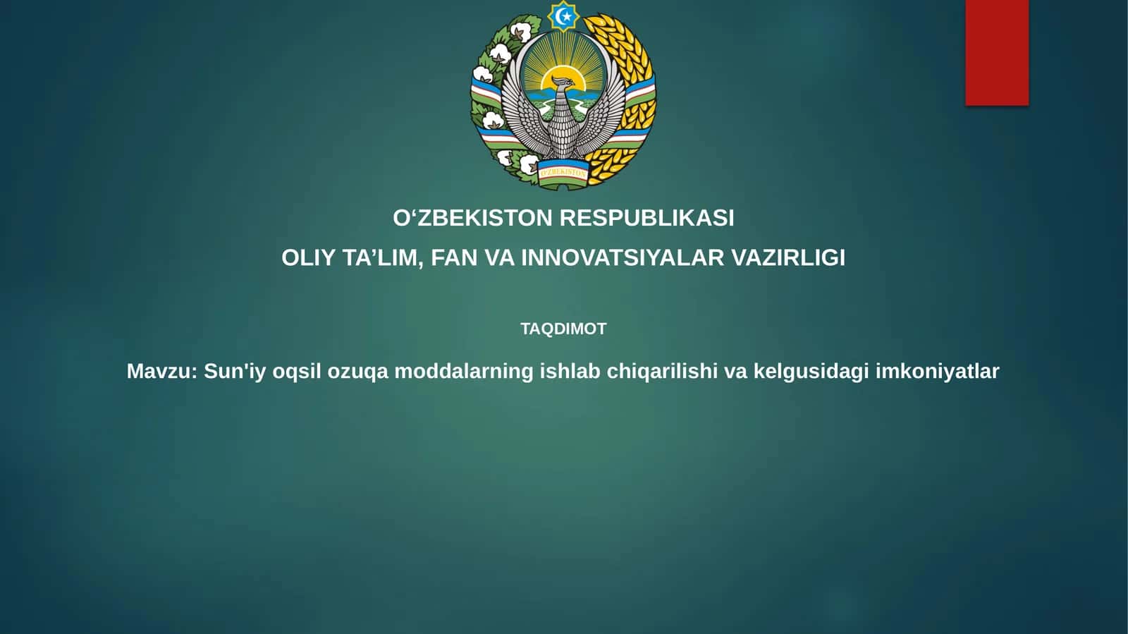 Sun'iyoq sil oziq moddalari ishlab chiqarish 1