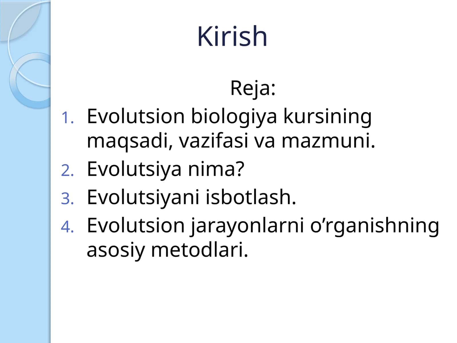 Evolutsion biologiya kursi 1