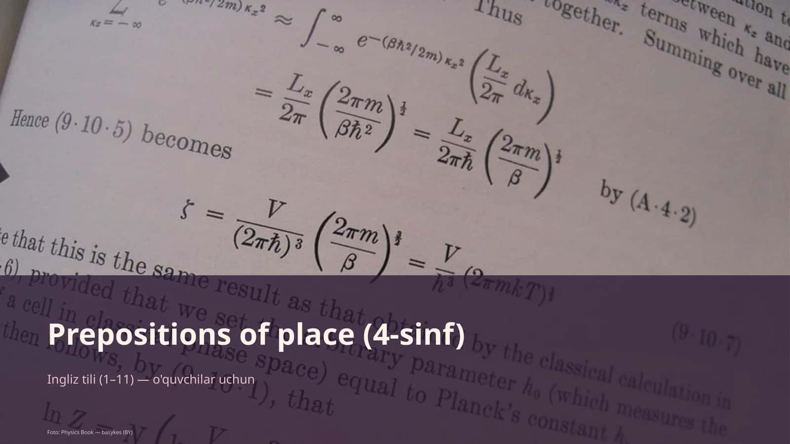 Prepositions of place (4-sinf) 1
