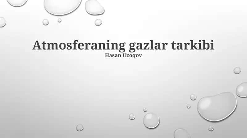 Atmosferaning gazlar tarkibi 1