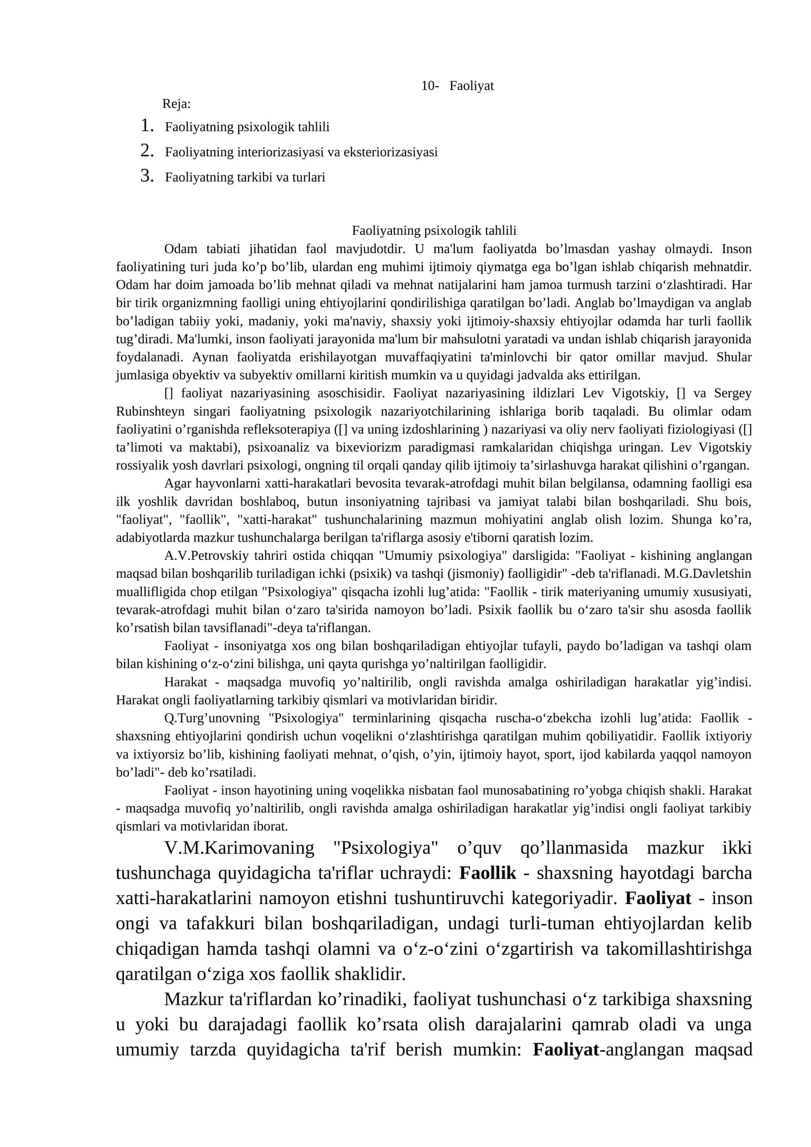 Faoliyat 1
