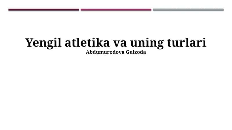 Yengil atletika va uning turlari 1