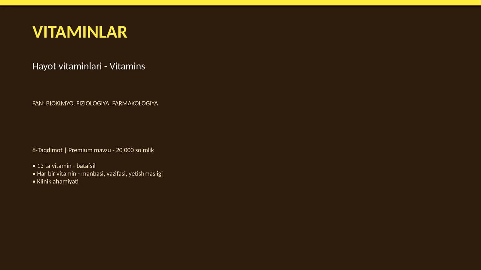Vitaminlar | Taqdimot 1