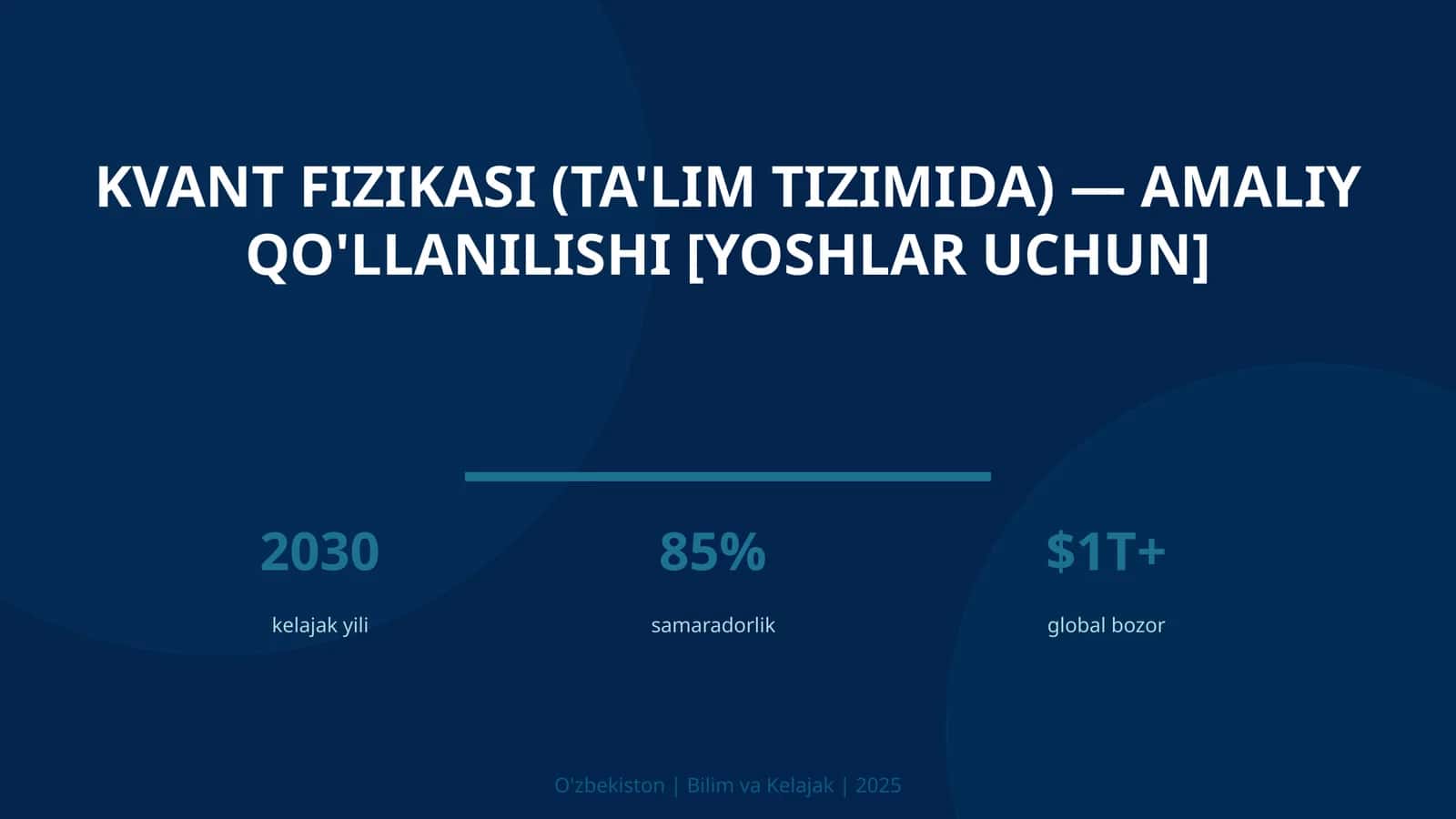 Kvant fizikasi (ta'lim tizimida) — amaliy qo'llanilishi [yoshlar uchun] 1
