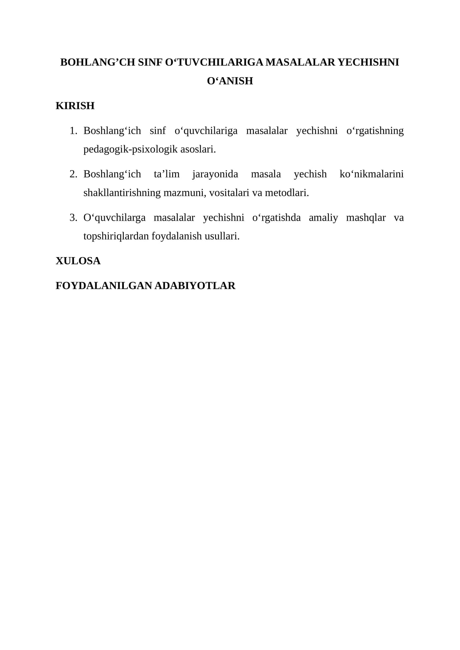 FOYDALANILGAN ADABIYOTLAR 1
