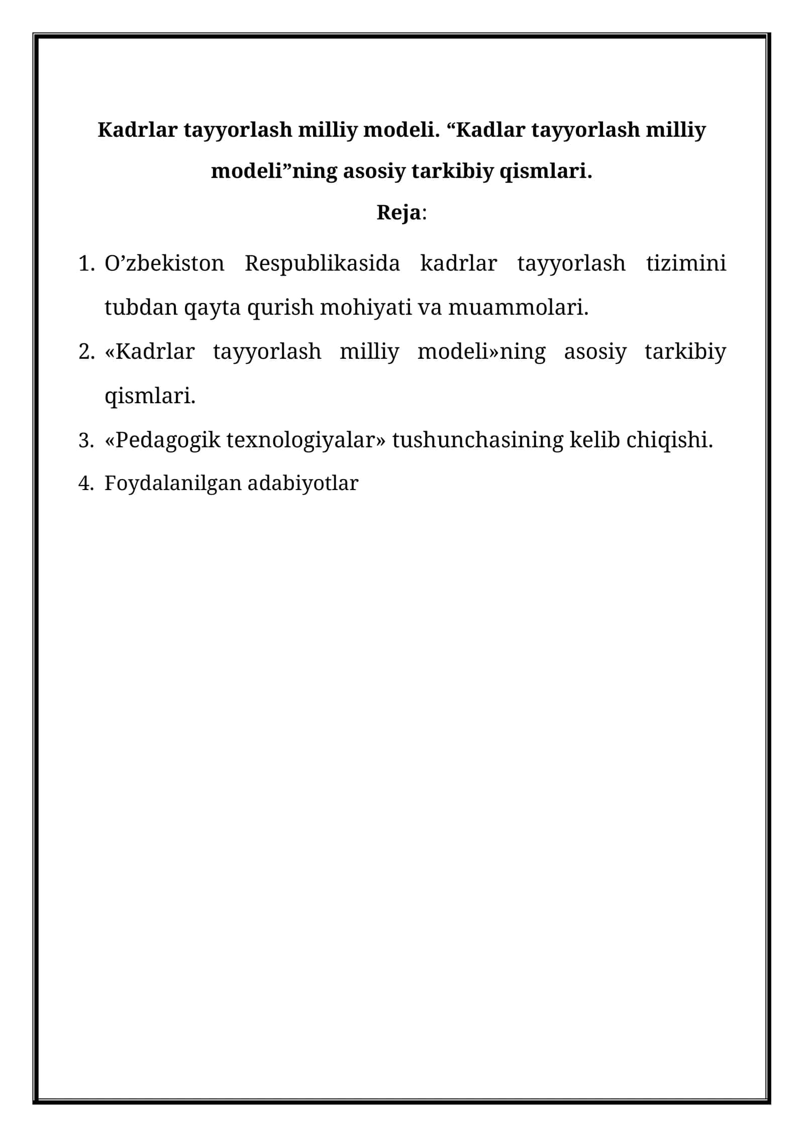 Kadrlar tayyorlash milliy modeli 1