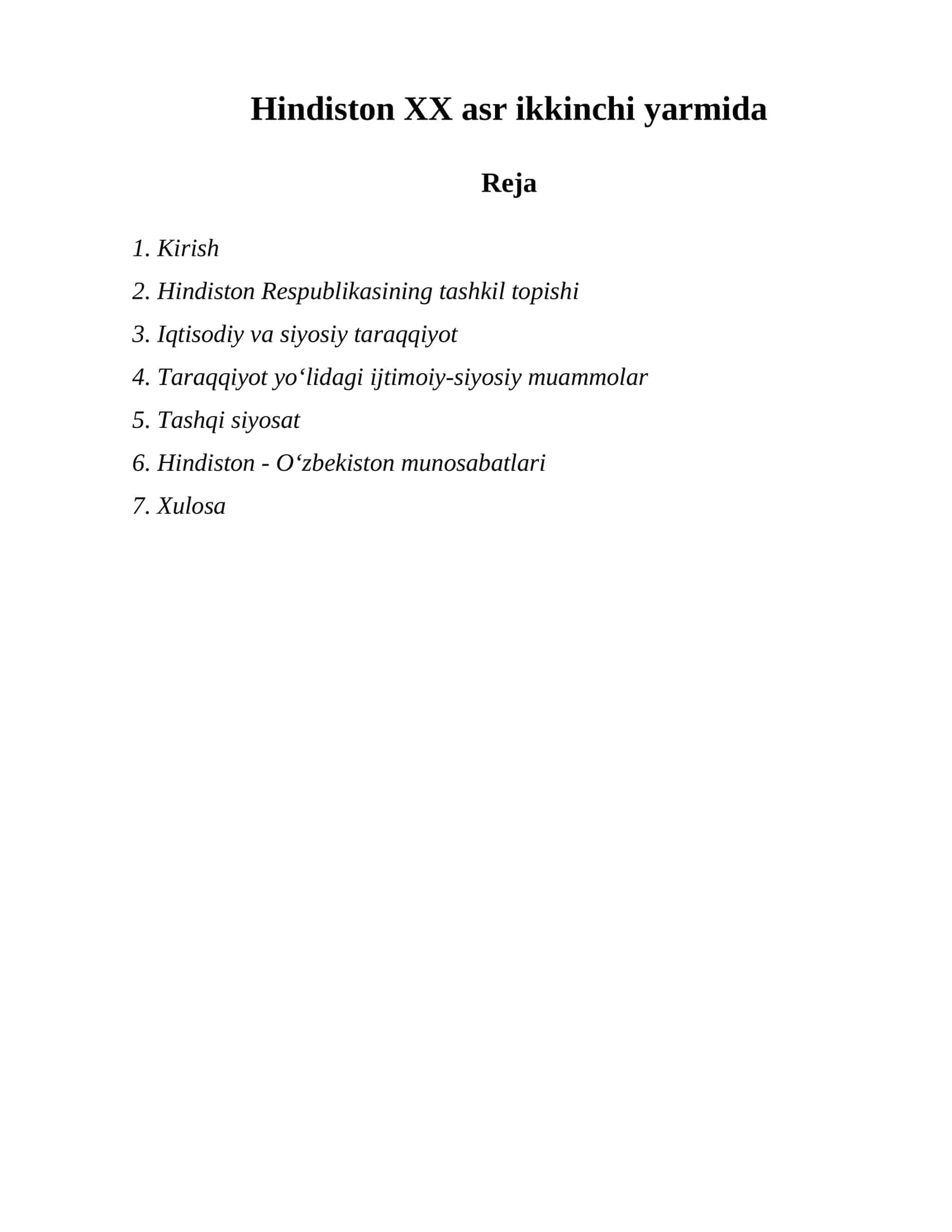 Hindiston XX asr ikkinchi yarmida 1