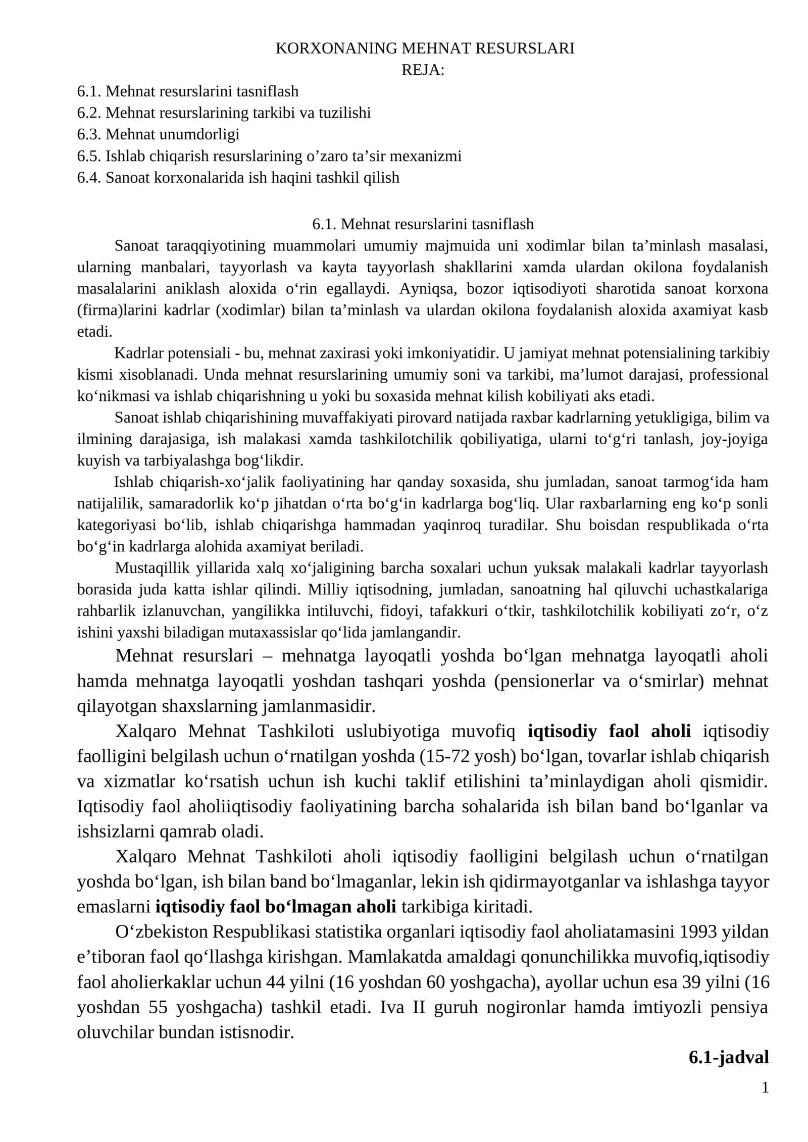 Mehnat Resurslari 1