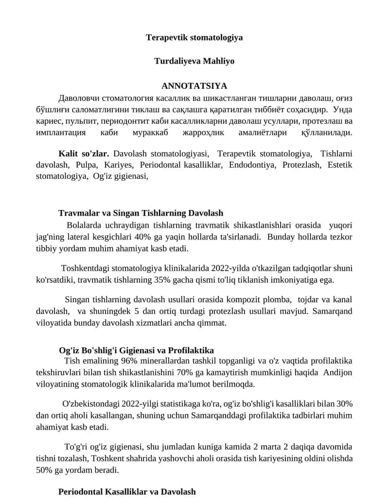 Terapevtik stomatologiya 1