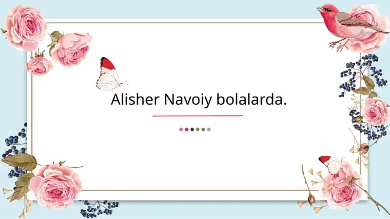 Alisher Navoiyning bolalarga bag'ishlangan asarlari 1