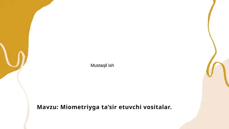 Miometriyga ta'sir etuvchi dori vositalari 1