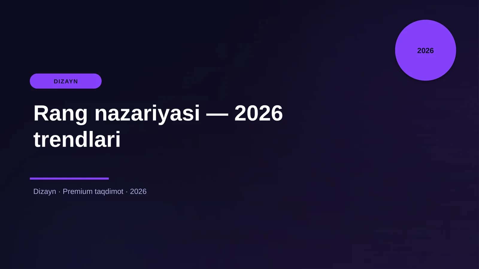 Rang nazariyasi — 2026 trendlari 1