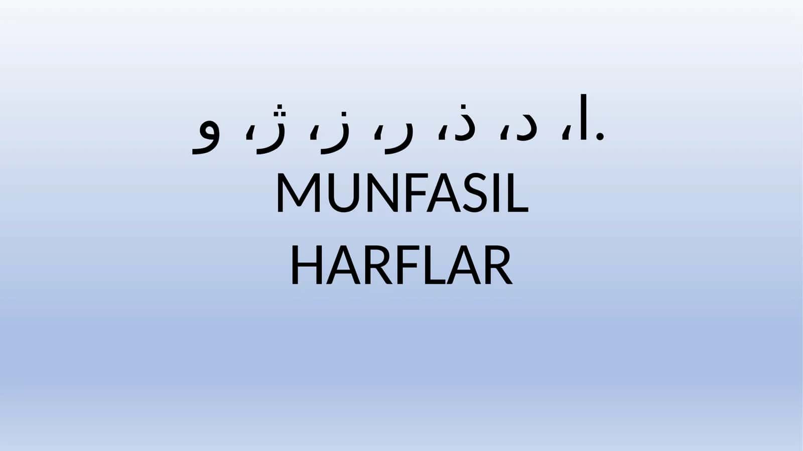Munfasil harflar 1
