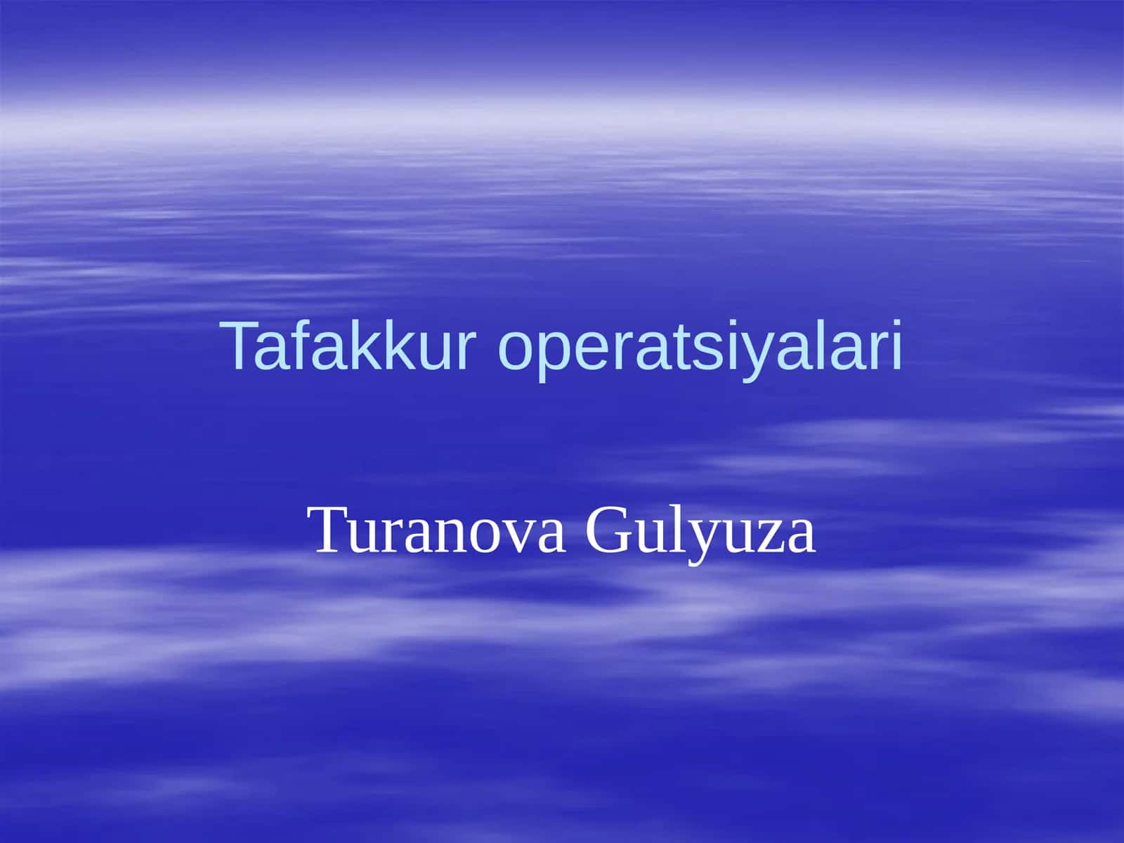 Tafakkuroperatsiyalari 1