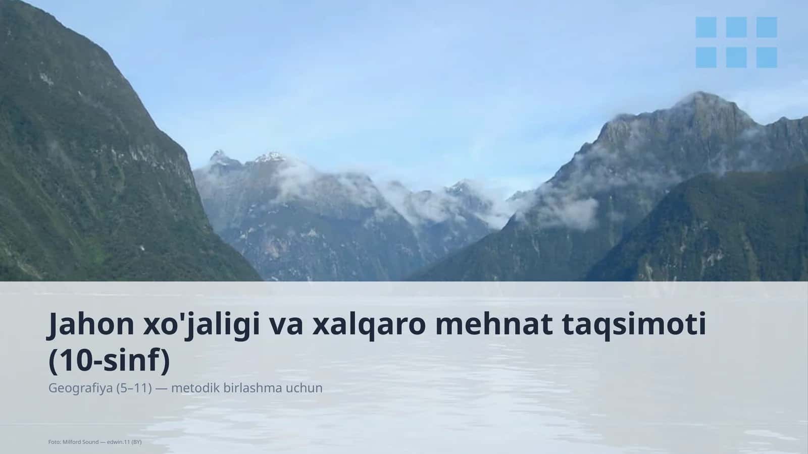 Jahon xo'jaligi va xalqaro mehnat taqsimoti (10-sinf) 1