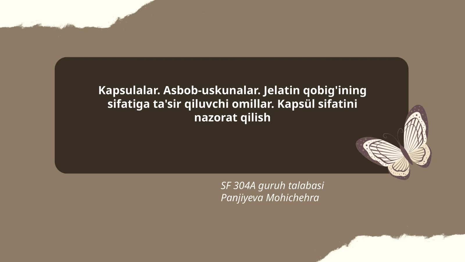 Kapsulalar. Asbob-uskunalar 1