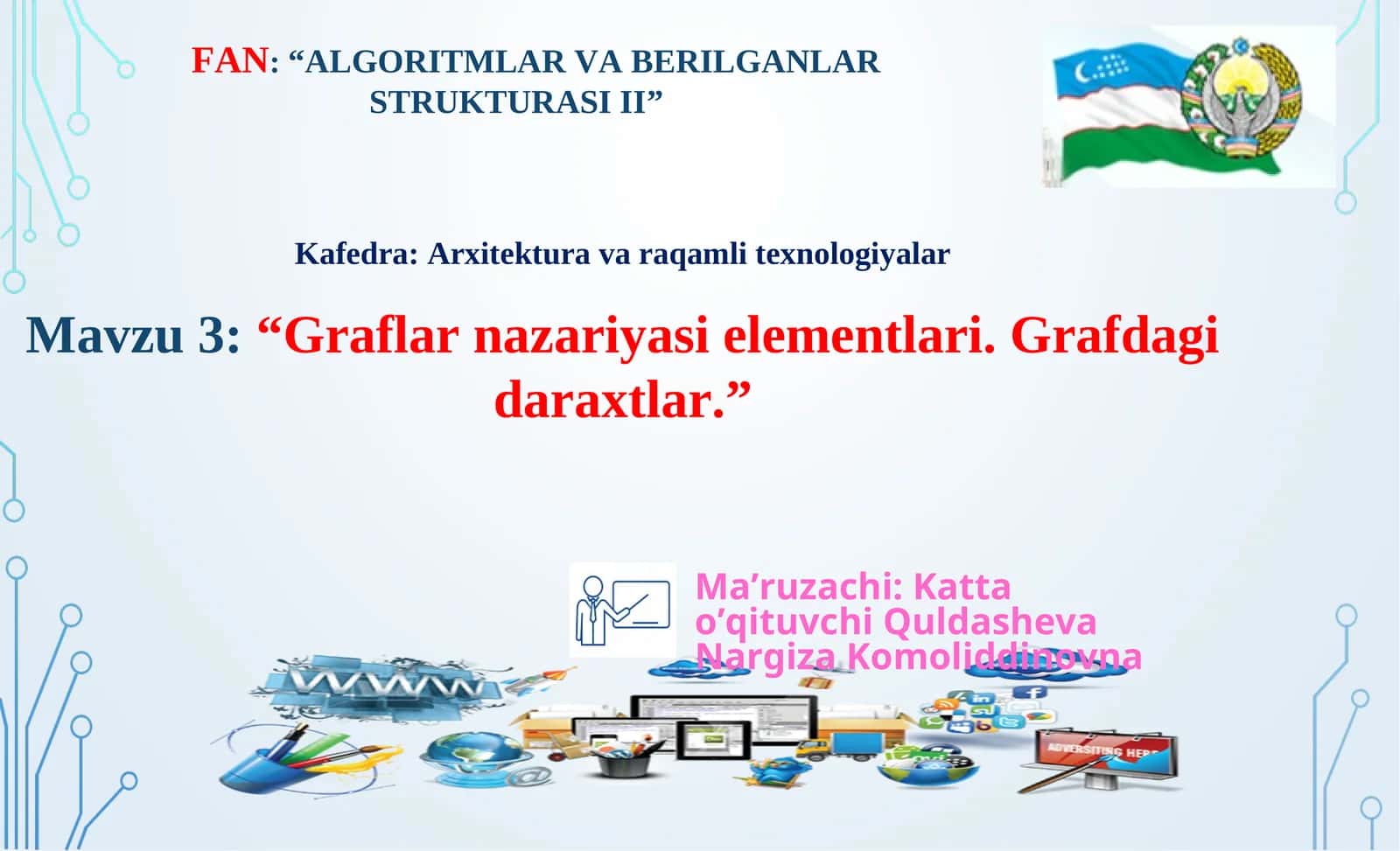Graflar nazariyasi elementlari. Grafdagi daraxtlar 1