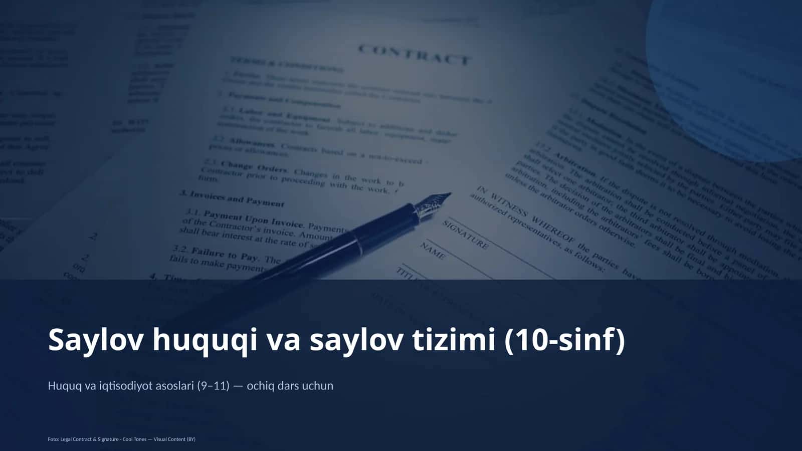 Saylov huquqi va saylov tizimi (10-sinf) 1
