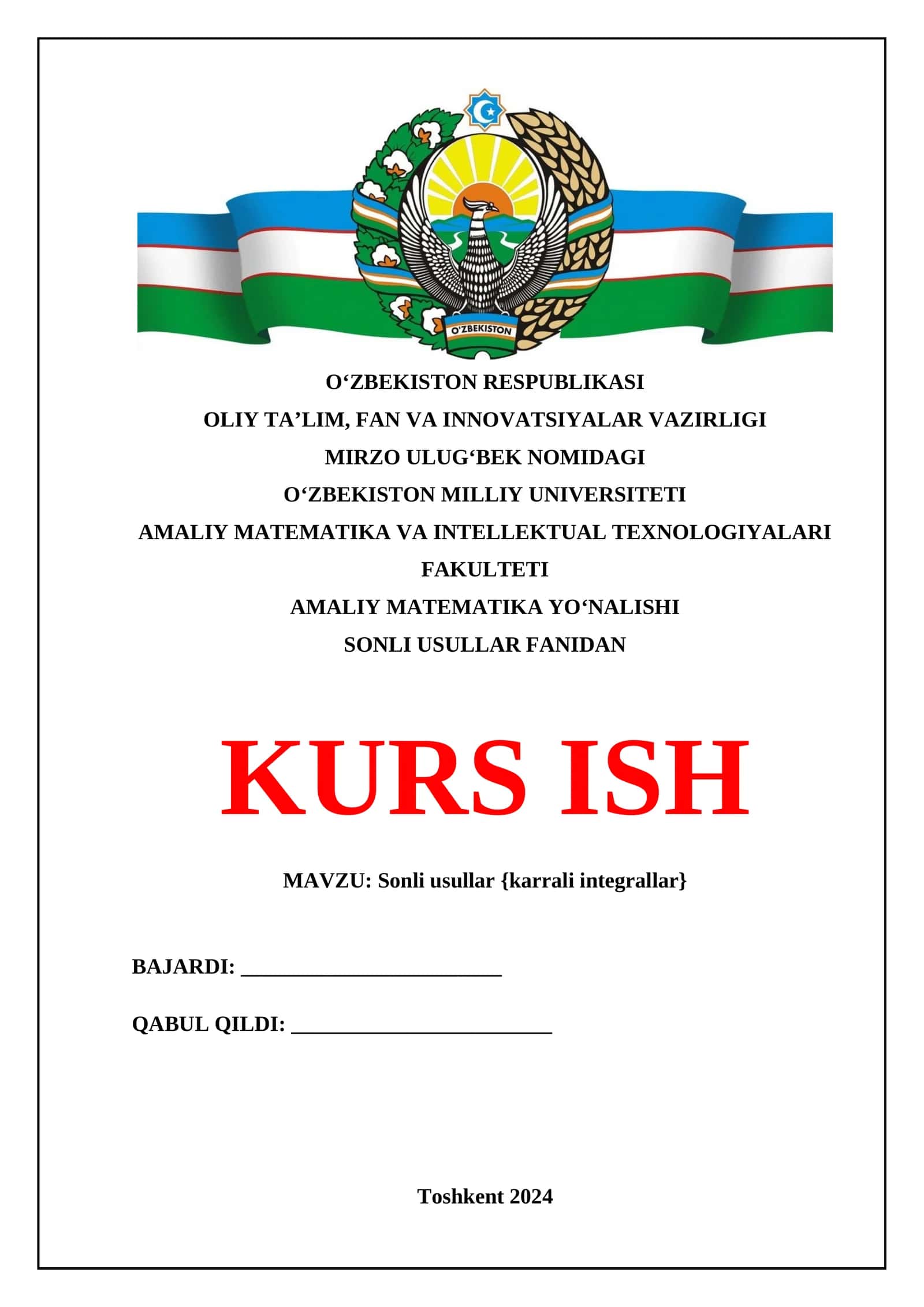 Sonli usullar {karrali integrallar} 1