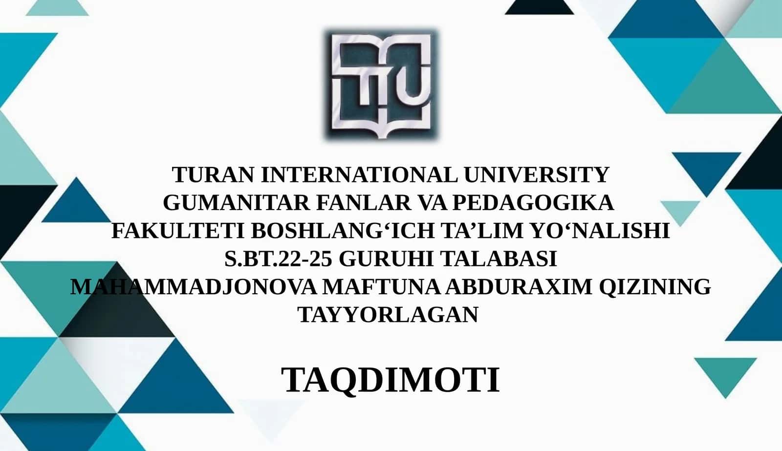 Tabiiy fanlarda axborot texnologiyalaridan foydalanish 1