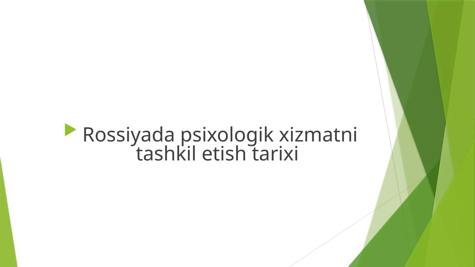 Rossiyada psixologik xizmatni tashkil etish tarixi 1