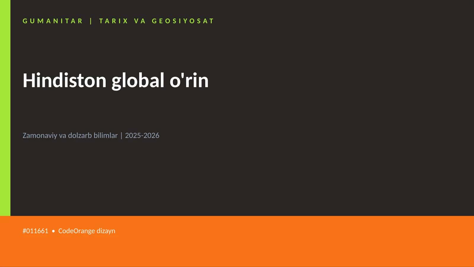Hindiston global o'rin 1