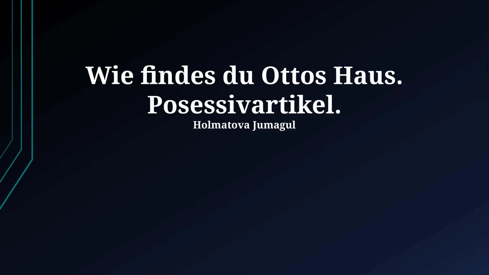 Ottos Haus. Posessivartikel 1