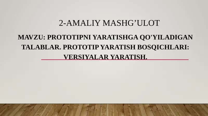 Prototip yaratish 1