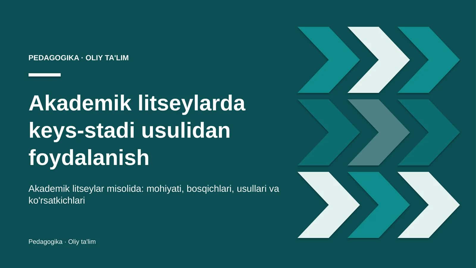 Akademik litseylarda keys-stadi usulidan foydalanish 1