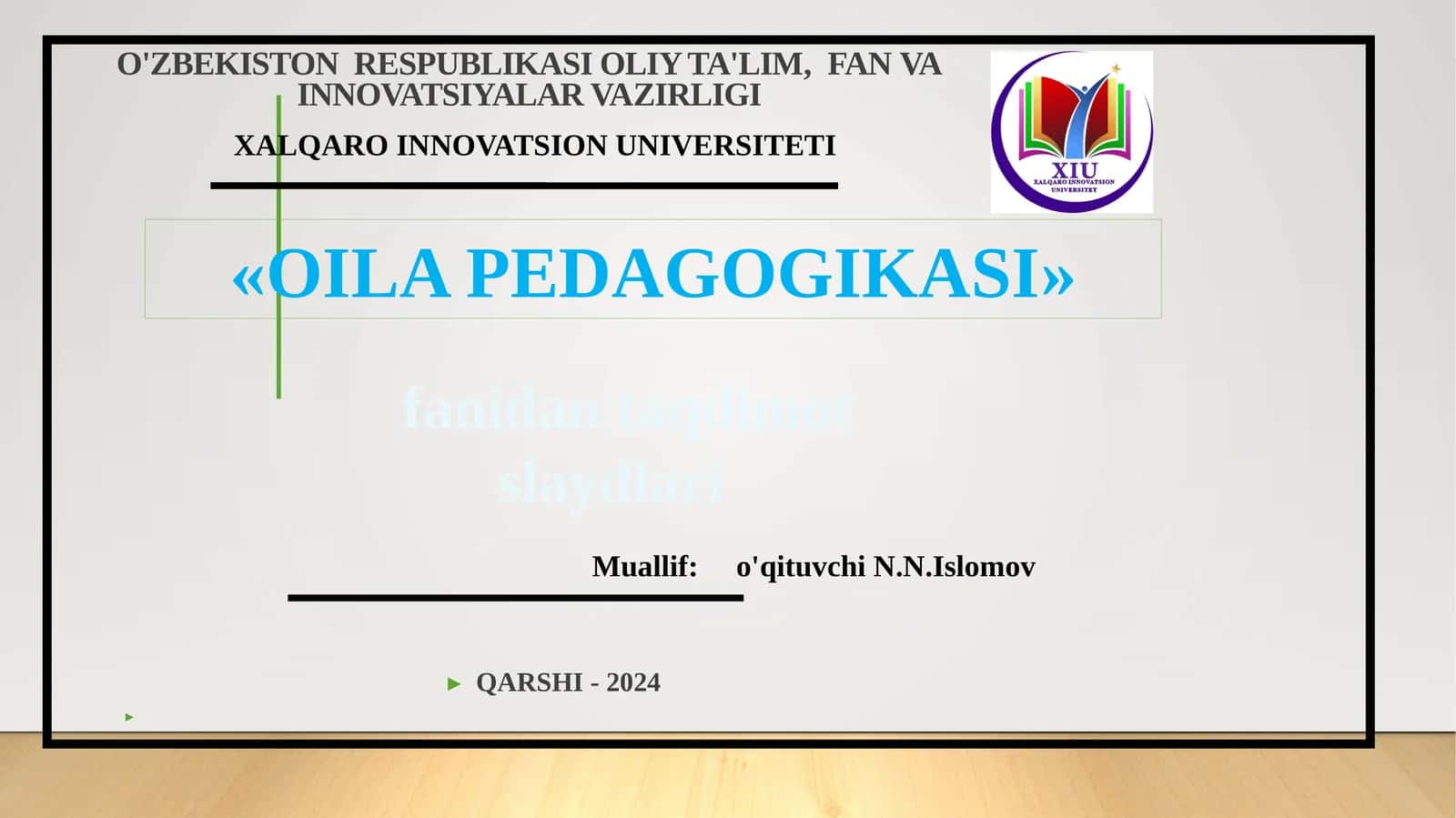 OILA PEDAGOGIKASI 1