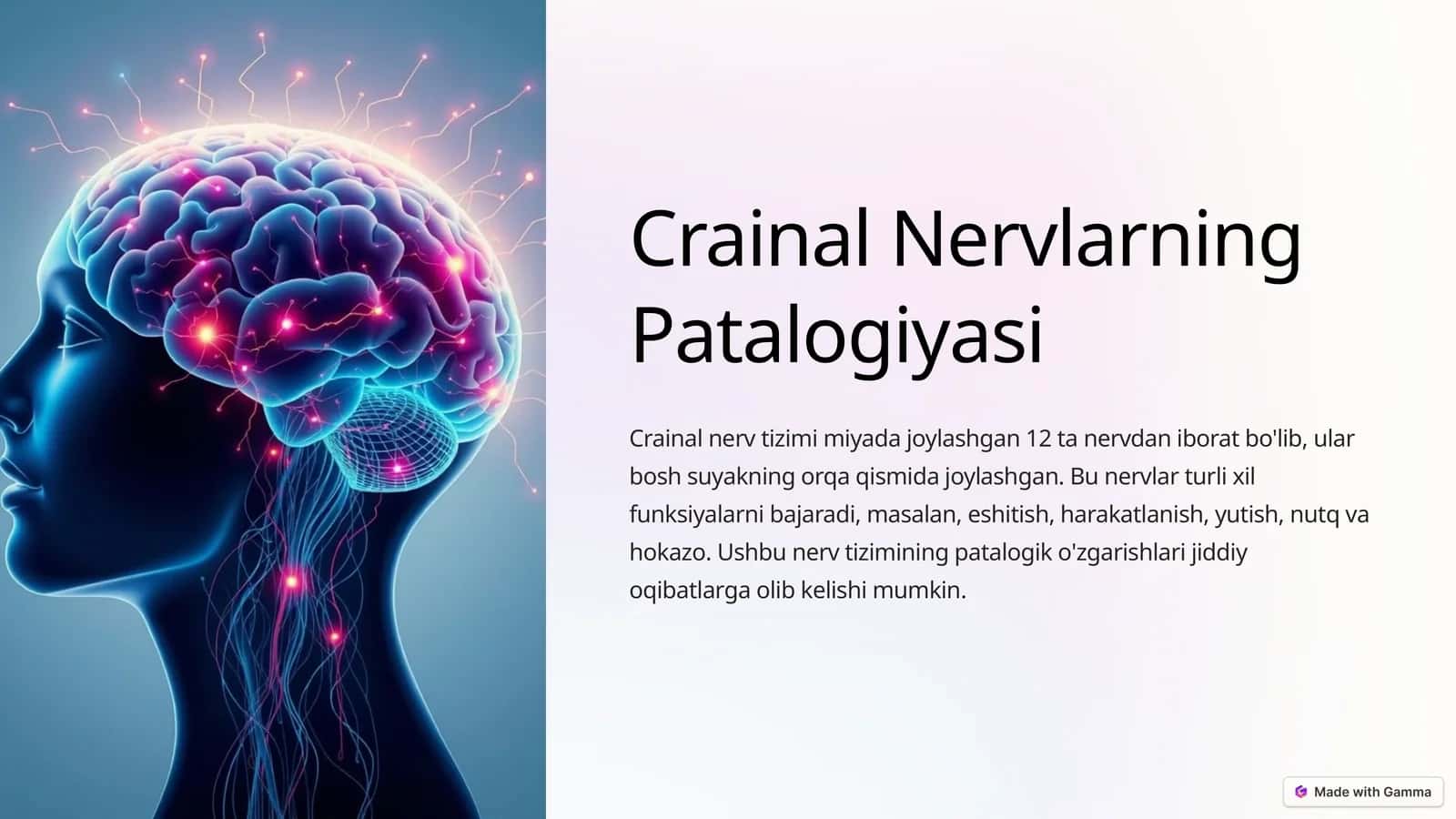 Crainal Nervlarning Patalogiyasi 1